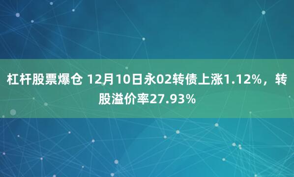 杠杆股票爆仓 12月10日永02转债上涨1.12%，转股溢价率27.93%