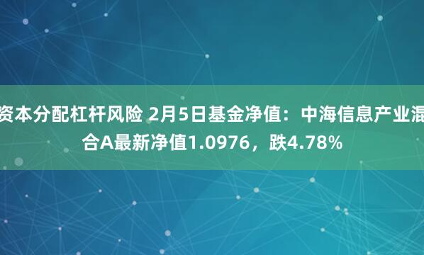 资本分配杠杆风险 2月5日基金净值：中海信息产业混合A最新净值1.0976，跌4.78%