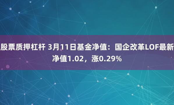 股票质押杠杆 3月11日基金净值：国企改革LOF最新净值1.02，涨0.29%